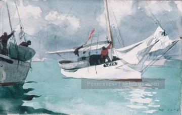  key tableaux - Bateaux de pêche Key West réalisme marine peintre Winslow Homer